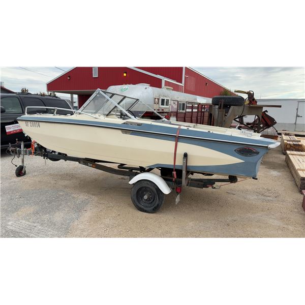 Glastron V-150 15 Foot Runabout Boat with Trailer, No Motor