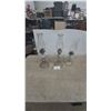 Image 1 : Three Clear Glass Kerosene Lamps with Chimneys and Wicks