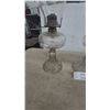 Image 3 : Three Clear Glass Kerosene Lamps with Chimneys and Wicks
