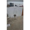 Image 6 : Three Clear Glass Kerosene Lamps with Chimneys and Wicks