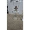 Image 3 : Three Clear Glass Kerosene Lamps with Chimneys and Wicks, Ribbed Bases