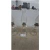 Image 4 : Three Clear Glass Kerosene Lamps with Chimneys and Wicks, Ribbed Bases