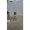 Image 2 : Three Clear Glass Kerosene Lamps with Chimneys and Burners