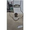 Image 2 : Pair of Antique Aladdin Oil Lamps Burners and Frosted Glass Reservoirs with Wire hanging Frames