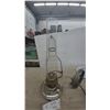 Image 3 : Vintage Kerosene Lamp with Glass Chimney, Metal hanging Holder, and Decorative Metal Shade
