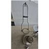 Image 4 : Vintage Kerosene Lamp with Glass Chimney, Metal hanging Holder, and Decorative Metal Shade
