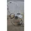 Image 6 : Vintage Kerosene Lamp with Glass Chimney, Metal hanging Holder, and Decorative Metal Shade
