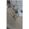 Image 7 : Vintage Kerosene Lamp with Glass Chimney, Metal hanging Holder, and Decorative Metal Shade