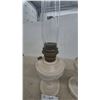 Image 3 : Pair of Milk Glass Aladdin Oil Lamps with Chimneys and Burners