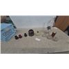 Image 1 : Assorted Oil Lamps and Parts, 3 Small Vases, and KoneKap Wicks