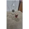 Image 3 : Assorted Oil Lamps and Parts, 3 Small Vases, and KoneKap Wicks