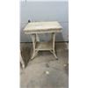 Image 2 : Woven Wicker Rectangular Side Table, 29 × 27 × 19” with Lower Shelf, Cream Finish and Matching