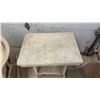 Image 4 : Woven Wicker Rectangular Side Table, 29 × 27 × 19” with Lower Shelf, Cream Finish and Matching