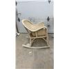 Image 7 : Woven Wicker Rectangular Side Table, 29 × 27 × 19” with Lower Shelf, Cream Finish and Matching