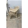 Image 9 : Woven Wicker Rectangular Side Table, 29 × 27 × 19” with Lower Shelf, Cream Finish and Matching