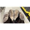 Image 5 : Dark Brown Mink Fur Coat with Natural Fox Fur Shawl Collar and Shoulders, Mid-Length, Sz S-M