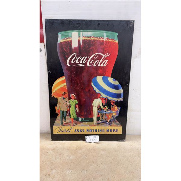Coca-Cola "Thirst Asks Nothing More" Hardboard Sign, 24 × 36”