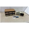 Image 1 : Hitachi TRK-60HC Portable AM/FM Radio Cassette Recorder, Cassette Storage Box and Tapes