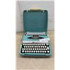 Image 1 : SCM Smith-Corona Corsair Deluxe Portable Manual Typewriter, Teal, Late 1960s, with Case