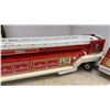 Image 9 : Nylint Pressed Steel Aerial Hook-N-Ladder Pumper and Tonka Semi-Trailer Fire Truck