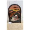 Image 1 : Trans Canada Motel Arched Wooden Wall Plaque with 3D Red Semi-Truck, 24 × 16”