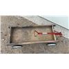 Image 2 : Vintage Eaton Tru Line Wooden Pull Wagon with Nylon Bearings and Red Metal Handle