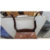 Image 2 : Antique Oak Washstand With Single Drawer, Cabinet Door, and Scrolled High Back Splash