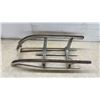 Image 2 : Vintage Weathered Wooden Runner Sled with Metal-Strip Runners, 31 × 12 1/2”