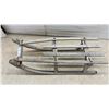 Image 4 : Vintage Weathered Wooden Runner Sled with Metal-Strip Runners, 31 × 12 1/2”