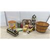 Image 1 : Borden's Instant Powdered Skim Milk and Vintage Tins, Maxwell House Coffee, Blue Ribbon Baking