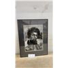 Image 1 : Framed Black and White Portrait Print of Jimi Hendrix, 22 × 17”