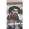 Image 2 : Framed Black and White Portrait Print of Jimi Hendrix, 22 × 17”
