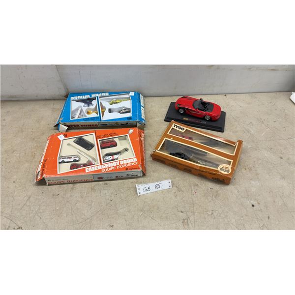 Zylmex Emergency Squad and Super Wings Die-Cast Sets, Bburago Dodge Viper RT/10 and Tyco HO Train