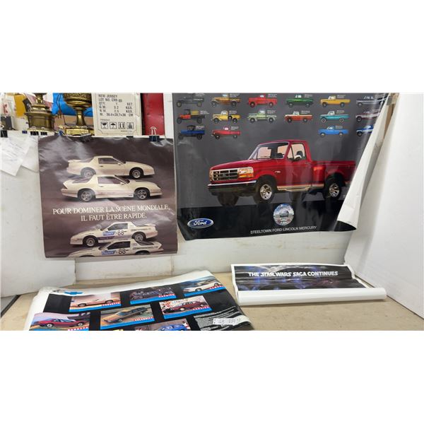 Ford 75th Anniversary Truck Poster, French Pontiac Poster, Chevrolet Lineup Poster