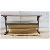 Image 2 : Vintage Industrial Cast Iron and Wood Kraft Paper Roll Dispenser and Advertising Yard Stick