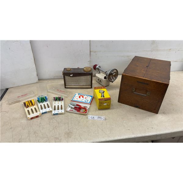 The Office Specialty Mfg. Co. Ltd. Toronto Canada Wood Box, Radio, Fan, Darts, Vintage Radio