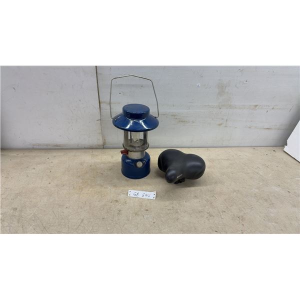 Thermax Model 331 Blue Enamel Fuel Lantern and Bicycle Saddle