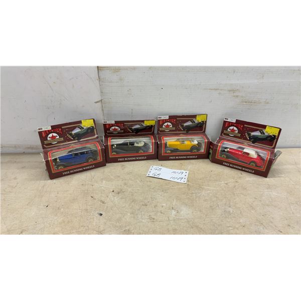 Old Timer Die-Cast Metal Classic Cars, Sedan and Convertible Roadsters, Set of 4