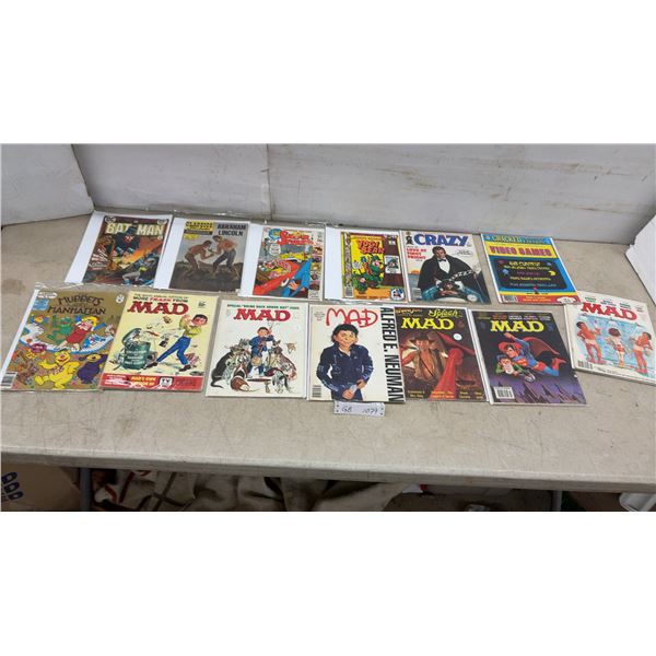 Vintage Comics; Batman, Classics Illustrated, Yogi Bear, Crazy, Cracked, MAD