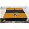 Image 1 : Winnipeg Blue Bombers Fan Poncho/Serape with Embroidered Logo and Fringe Trim