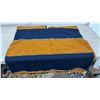 Image 3 : Winnipeg Blue Bombers Fan Poncho/Serape with Embroidered Logo and Fringe Trim