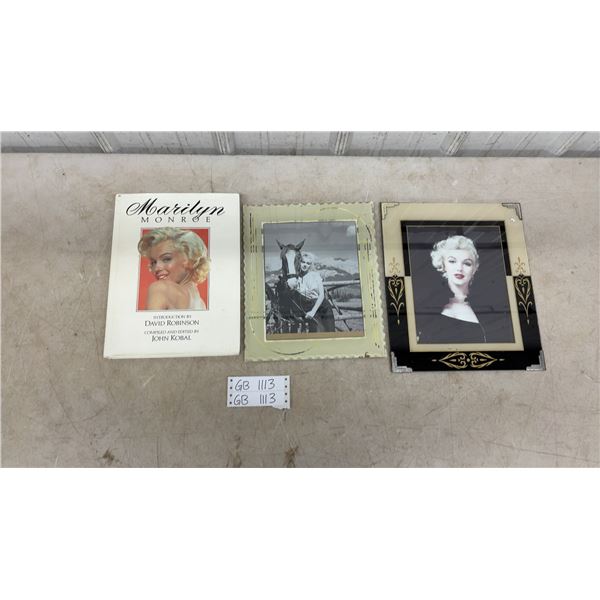 Marilyn Monroe Hardcover Book by David Robinson and John Kobal and 2 Framed Photographs