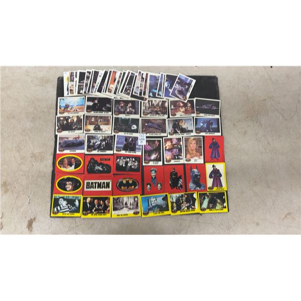 67 Batman Trading Cards, Not Complete, 1989 Topps Batman Movie Collector Cards and Others
