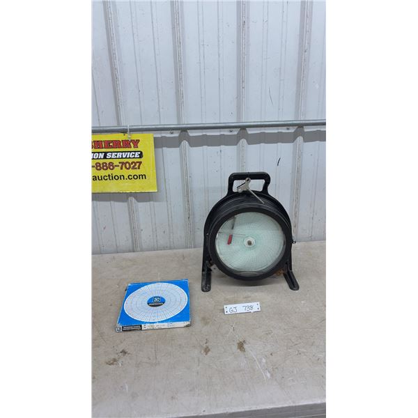 Old Humidity Gauge and Key with Recording Charts