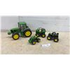 Image 1 : Four John Deere Plastic Toys, Tractor, Monster Treads Gator XUV