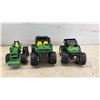 Image 2 : Four John Deere Plastic Toys, Tractor, Monster Treads Gator XUV