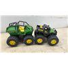 Image 4 : Four John Deere Plastic Toys, Tractor, Monster Treads Gator XUV