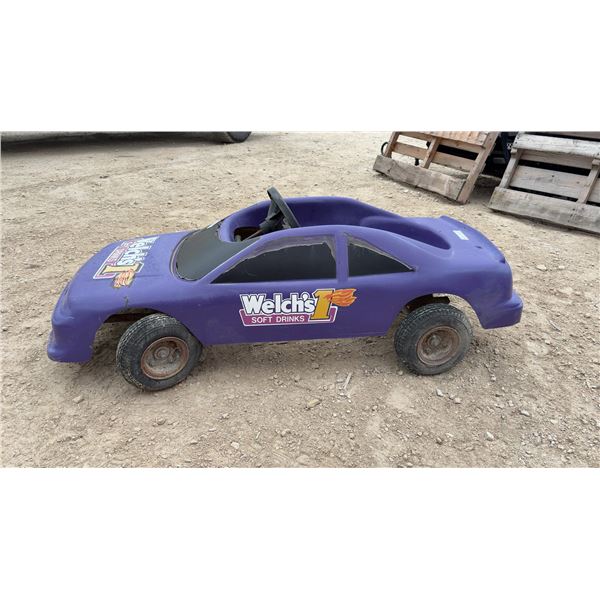 Purple Welch's Soft Drinks Branded Children's Stock Car Style Pedal Car