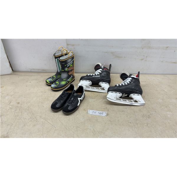 Bauer Vapor X250 Youth Ice Hockey Skates, New: Sneakers, and T-Rex Dinosaur Rain Boots
