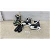 Image 1 : Bauer Vapor X250 Youth Ice Hockey Skates, New: Sneakers, and T-Rex Dinosaur Rain Boots